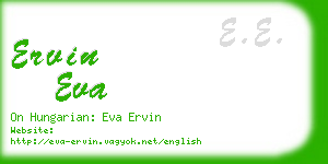 ervin eva business card